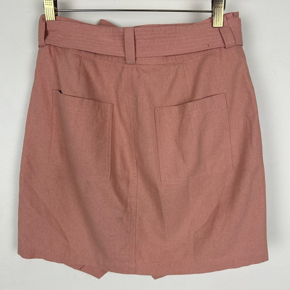Madewell Rose Pink Raw Silk Tie Waist Mini Skirt XS - Picture 4 of 7